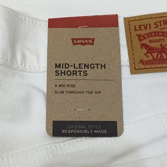 Levi's Mid-Length Mid Rise Shorts Size 32 Cuffed Slim Through Hip Original Style - Picture 5 of 8